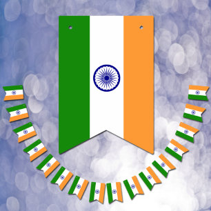 Indiase vlag & feest India spandoeken / Bruiloften Vlaggetjes