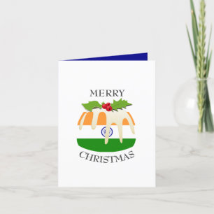 INDIASE VLAG   feestelijke pudding   Christmas Feestdagen Kaart