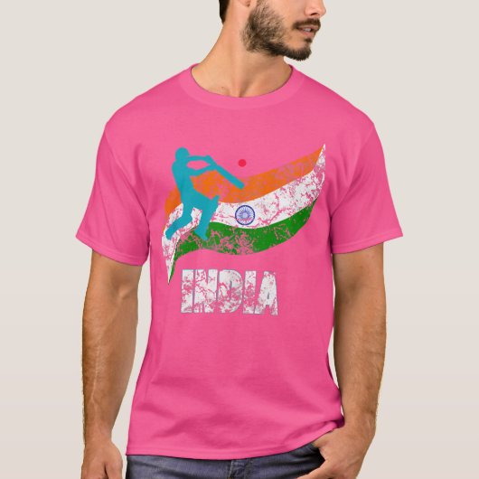Indiase vlag Indisch cricket T-shirt (Voorkant)