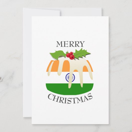 INDIASE VLAG | kerstpudding | feestelijk Feestdagenkaart (Voorkant)