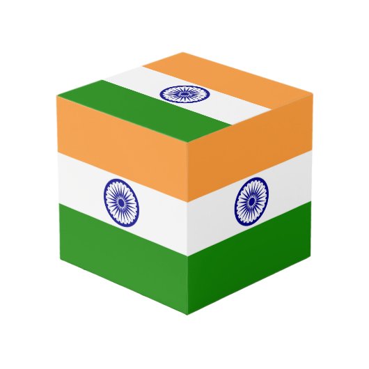 Indiase vlag kubus (Voorkant hoekig)
