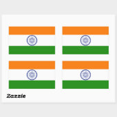 Indiase vlag rechthoekige sticker (Vel)