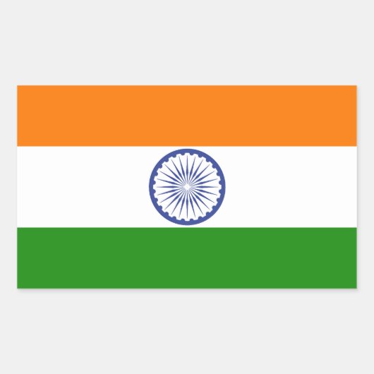 Indiase vlag rechthoekige sticker (Voorkant)