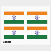 Indiase vlag rechthoekige sticker (Vel)