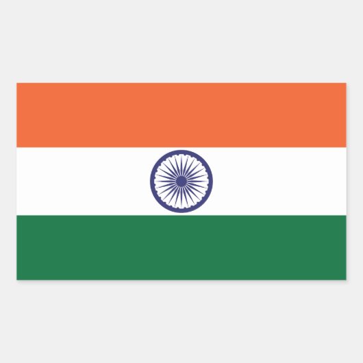 Indiase vlag rechthoekige sticker (Voorkant)