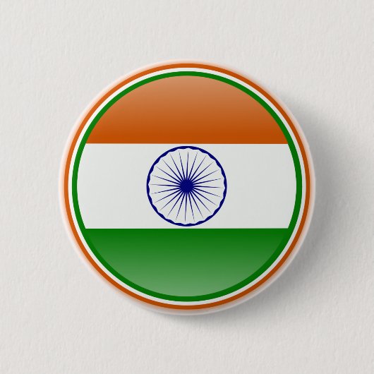 Indiase vlag ronde button 5,7 cm (Voorkant)