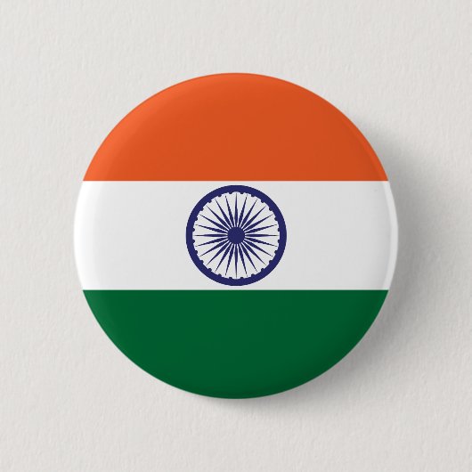 Indiase vlag ronde button 5,7 cm (Voorkant)