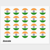 Indiase vlag ronde sticker (Vel)