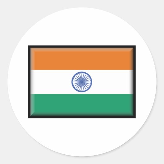 Indiase vlag ronde sticker (Voorkant)