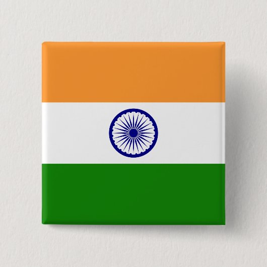 Indiase vlag vierkante button 5,1 cm (Voorkant)