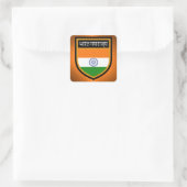 Indiase vlag vierkante sticker (Tas)