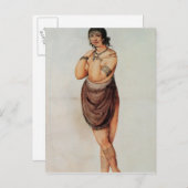 Indiase vrouw briefkaart (Voorkant / Achterkant)