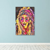 Indiase vrouw canvas afdruk (Insitu (Houten vloer))