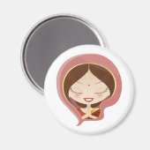 Indiase vrouw die bidt magneet (Voorkant / Achterkant)