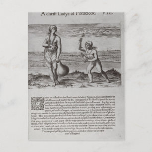 Indiase vrouw en jong meisje briefkaart