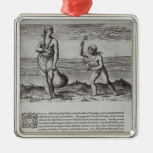Indiase vrouw en jong meisje metalen ornament