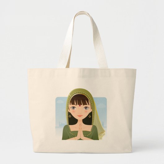 Indiase vrouw grote tote bag (Voorkant)