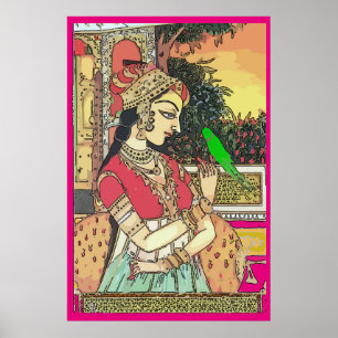  Indiase vrouw, Mughal Art Poster
