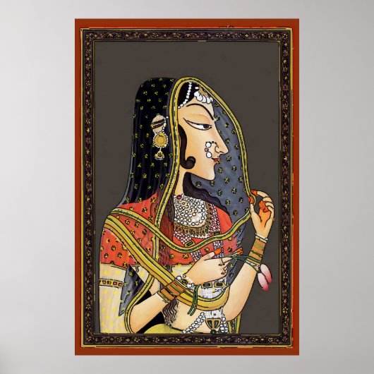 Indiase vrouw, Mughal Art Poster (Voorkant)