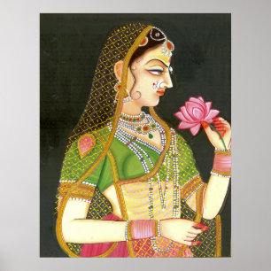 Indiase vrouw, Mughal Art Poster
