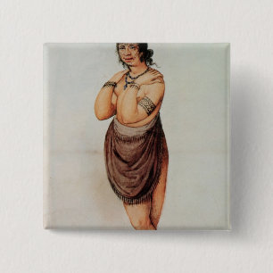 Indiase vrouw vierkante button 5,1 cm