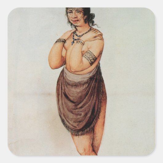 Indiase vrouw vierkante sticker (Voorkant)