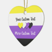 Indicateur de fierté non binaire avec ornement tex (Gauche)