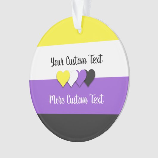 Indicateur de fierté non binaire avec texte (devant)