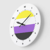 Indicateur de fierté non binaire Grande horloge (Angle)