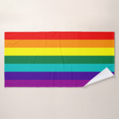 Indicateur de la fierté arc-en-ciel 7 bandes (Serviette de bain)