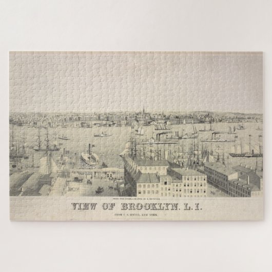indicatief Uitzicht van Brooklyn NY (1846) Legpuzzel (Horizontaal)