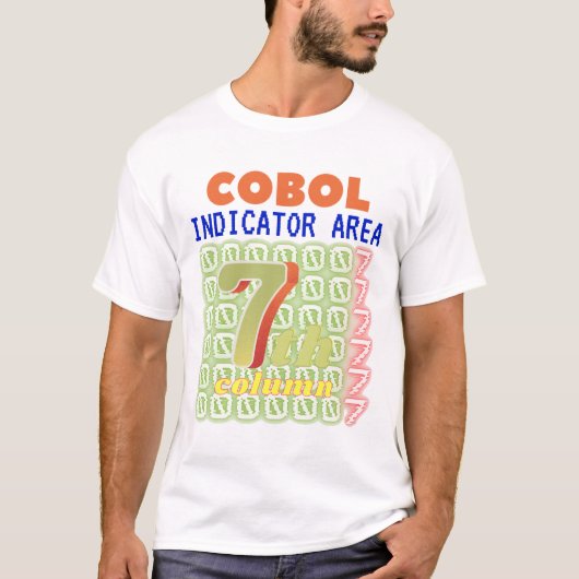 Indicator gebied in Cobol programmeren T-shirt (Voorkant)