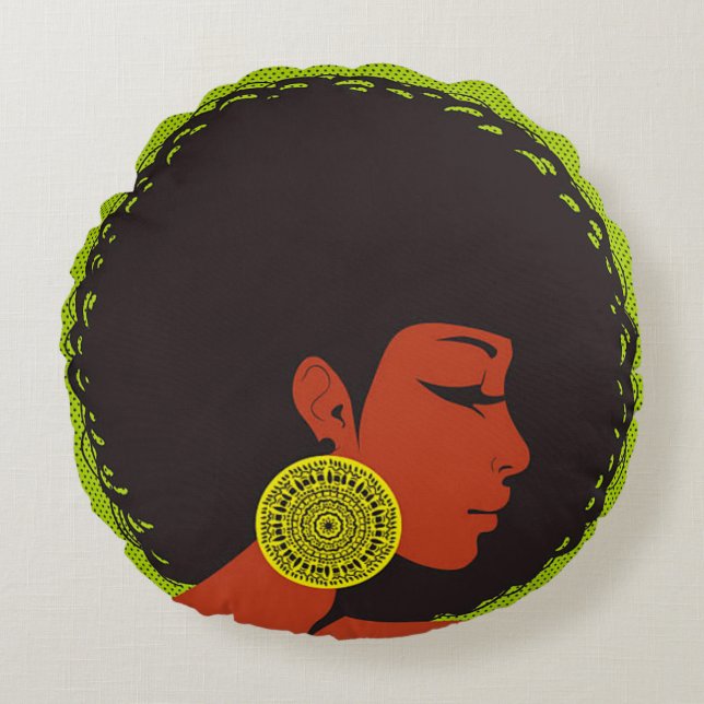 Indice de Coussin vert afrocentrique (Devant)