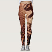 "Indice de Symbole Aztèque Brown foncé" Leggings d (Devant)