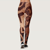 "Indice de Symbole Aztèque Brown foncé" Leggings d (Dos)