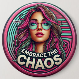 Indie Badge - "Omarm de chaos" Ronde Button 6,0 Cm