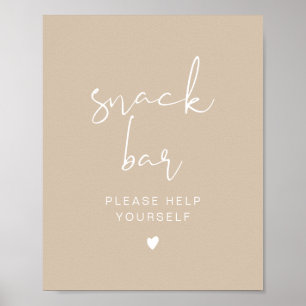 Indie Boheem Beige Modern Snack Bar Poster