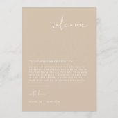 INDIE Bohême Beige Welcome Letter Carte Timeline (Dos)
