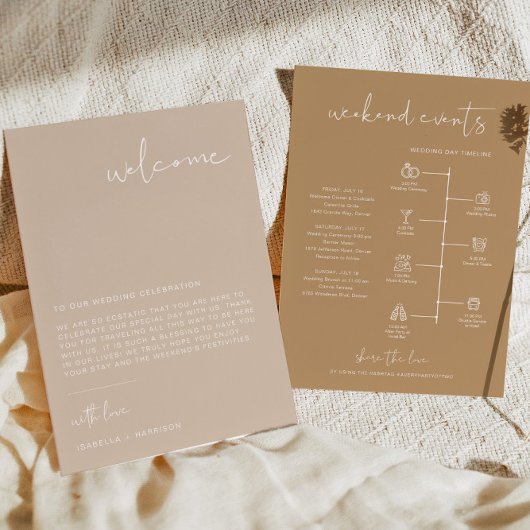 INDIE Bohême Beige Welcome Letter Carte Timeline