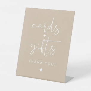 INDIE Bohemian Beige Cream Kaarten & Gifts Reclamebord Met Voetstuk