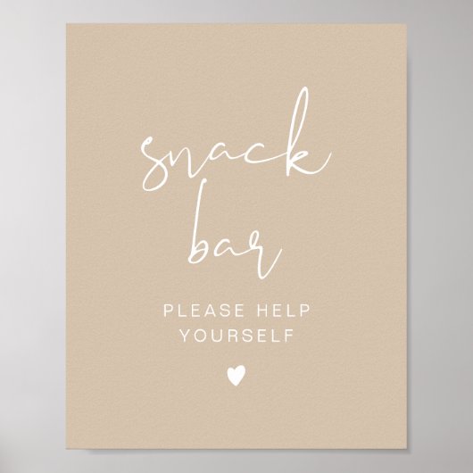 INDIE Bohemian Beige Modern Snack Bar Poster (Devant)