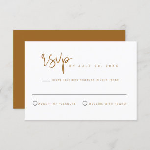 INDIE Bohemian Beige Terracotta Wedding Carte RSVP
