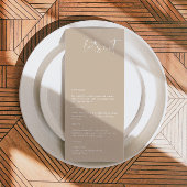 INDIE Bohemian Earth Tone Taupe Menu Mariage