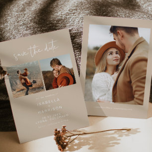 INDIE Bohemian Photo Save the Date Invitation Kaart