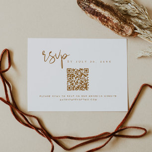 INDIE Bohemian Terracotta QR Code RSVP Card Kaart