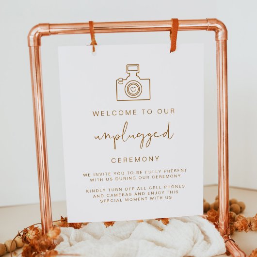 INDIE Bohemian Unplugged Ceremony Wedding Sign Poster