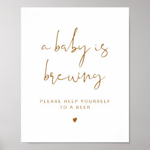 INDIE Boho A Baby is Brewing Beer Sign Poster