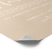 INDIE Boho Beige Lieu of Favors Wedding Poster (Hoek)