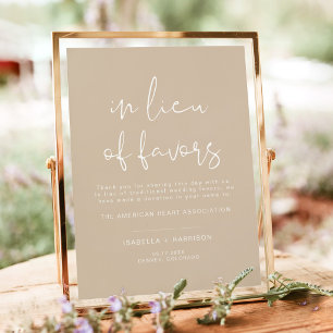 INDIE Boho Beige Lieu of Favors Wedding Poster