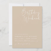 INDIE Boho Beige Taupe Desert Birthday Itinerary Kaart (Voorkant)